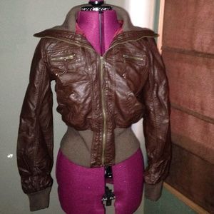 faux leather jacket
